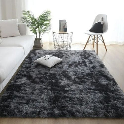 Tapis de Salon | Shaggy Uni Moderne Scandinave - Tapinna® Gris / Rectangulaire / 50x80cm (19x31 Pouces)