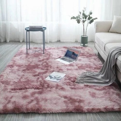Tapis de Salon | Shaggy Uni Moderne Scandinave - Tapinna® Rose / Rectangulaire / 50x80cm (19x31 Pouces)