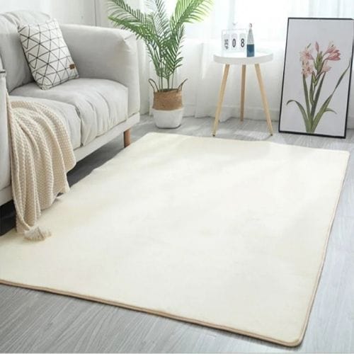 Tapis de Salon | Uni Moderne Poil Ras - Tapinna® Blanc / Rectangulaire / 40x60cm (15.7x23.6 Pouces)