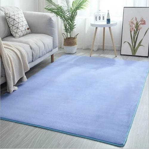 Tapis de Salon | Uni Moderne Poil Ras - Tapinna® Bleu / Rectangulaire / 40x60cm (15.7x23.6 Pouces)