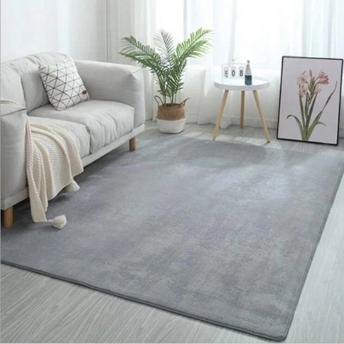 Tapis de Salon | Uni Moderne Poil Ras - Tapinna® Gris / Rectangulaire / 40x60cm (15.7x23.6 Pouces)