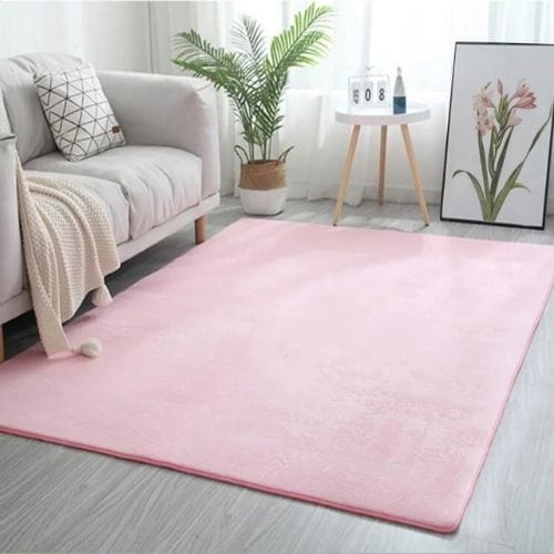 Tapis de Salon | Uni Moderne Poil Ras - Tapinna® Rose / Rectangulaire / 40x60cm (15.7x23.6 Pouces)