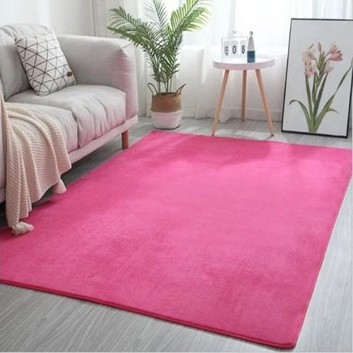 Tapis de Salon | Uni Moderne Poil Ras - Tapinna® Rose / Rectangulaire / 40x60cm (15.7x23.6 Pouces)