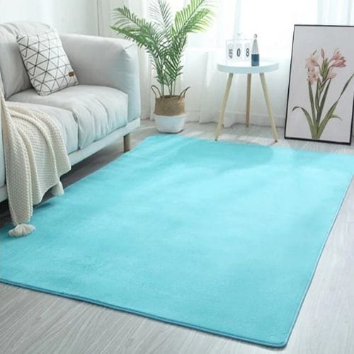 Tapis de Salon | Uni Moderne Poil Ras - Tapinna® Turquoise / Rectangulaire / 40x60cm (15.7x23.6 Pouces)