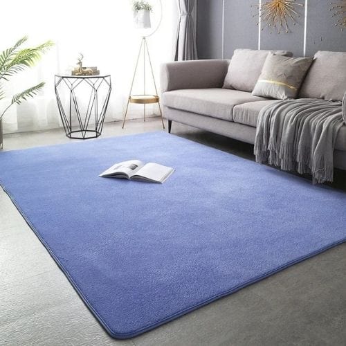 Tapis de Salon | Uni Moderne Tressé Poil Ras - Tapinna® Bleu / Rectangulaire / 40x60cm (15x23 Pouces)