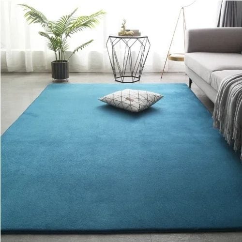 Tapis de Salon | Uni Moderne Tressé Poil Ras - Tapinna® Bleu / Rectangulaire / 40x60cm (15x23 Pouces)