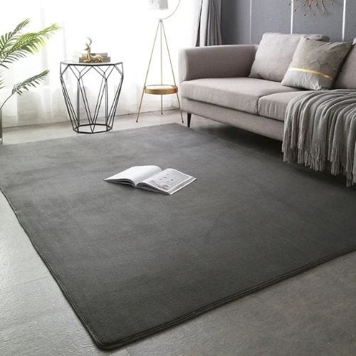 Tapis de Salon | Uni Moderne Tressé Poil Ras - Tapinna® Gris / Rectangulaire / 40x60cm (15x23 Pouces)