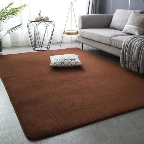 Tapis de Salon | Uni Moderne Tressé Poil Ras - Tapinna® Marron / Rectangulaire / 40x60cm (15x23 Pouces)