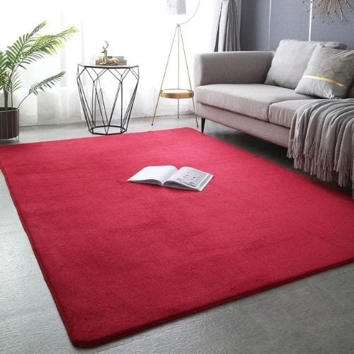 Tapis de Salon | Uni Moderne Tressé Poil Ras - Tapinna® Rouge / Rectangulaire / 40x60cm (15x23 Pouces)