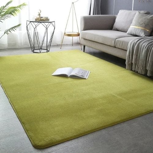 Tapis de Salon | Uni Moderne Tressé Poil Ras - Tapinna® Vert / Rectangulaire / 40x60cm (15x23 Pouces)