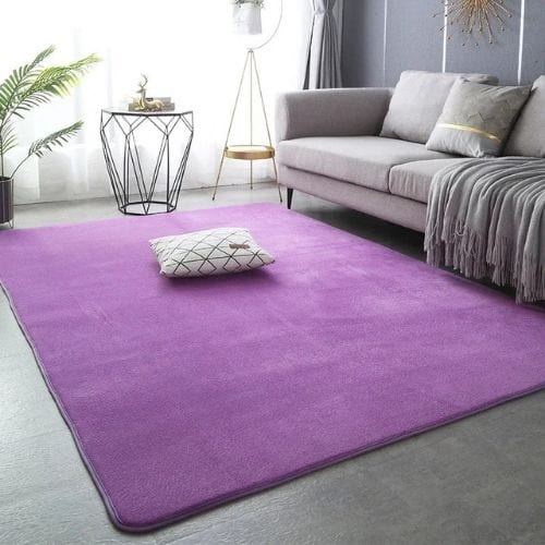 Tapis de Salon | Uni Moderne Tressé Poil Ras - Tapinna® Violet / Rectangulaire / 40x60cm (15x23 Pouces)