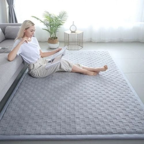 Tapis de Salon | Uni Moderne Vintage Poil Ras - Tapinna® Gris / Rectangulaire / 40x60cm