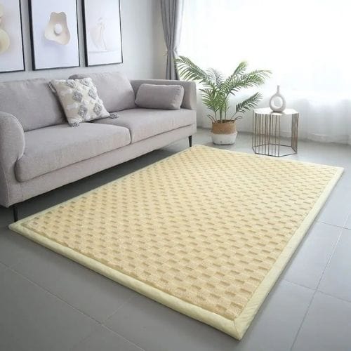 Tapis de Salon | Uni Moderne Vintage Poil Ras - Tapinna® Jaune / Rectangulaire / 40x60cm