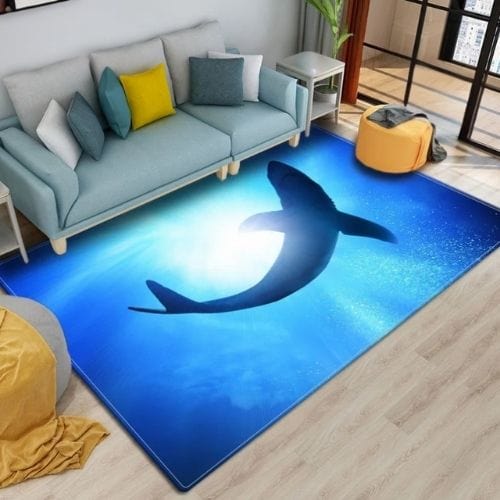 Tapis de Sol | 3D Moderne Enfant Imprimé Requin - Tapinna® Bleu / Rectangulaire / 40x60cm (Paillasson)