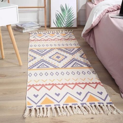 Tapis de Sol | Berbère Bohème Ethnique - Tapinna® Coloré / Rectangulaire / 600x900mm
