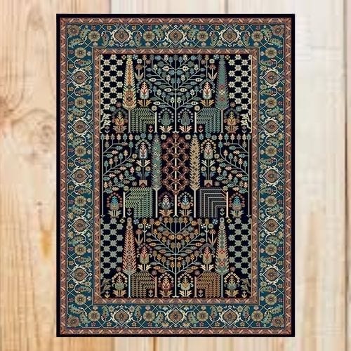 Tapis de Sol | Berbère Bohème Type Persan - Tapinna® Bleu / Rectangulaire / 50x80cm