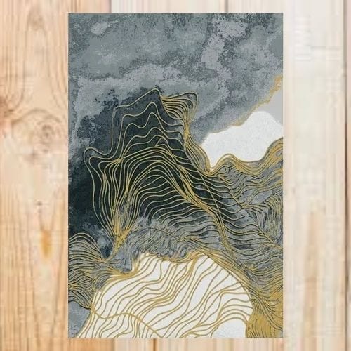 Tapis de Sol | Berbère Bohème Type Persan - Tapinna® Doré Gris / Rectangulaire / 50x80cm