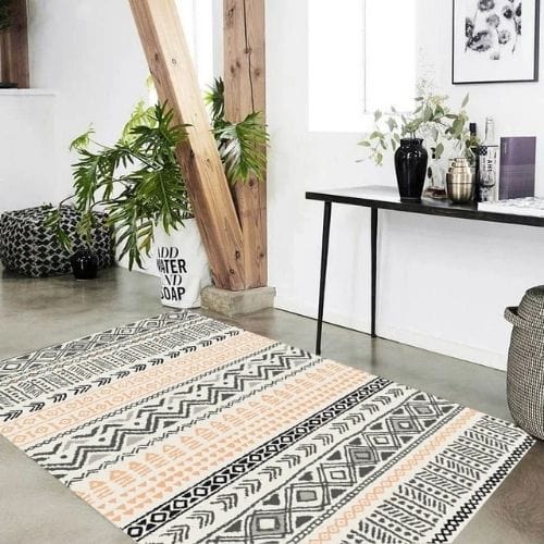 Tapis de Sol | Berbère Bohème Type Persan - Tapinna® Noir / Rectangulaire / 50x80cm