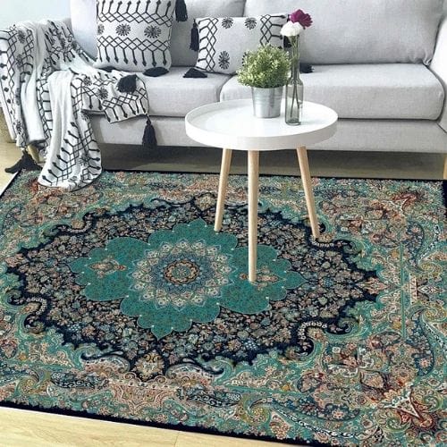 Tapis de Sol | Berbère Bohème Type Persan - Tapinna® Turquoise / Rectangulaire / 50x80cm