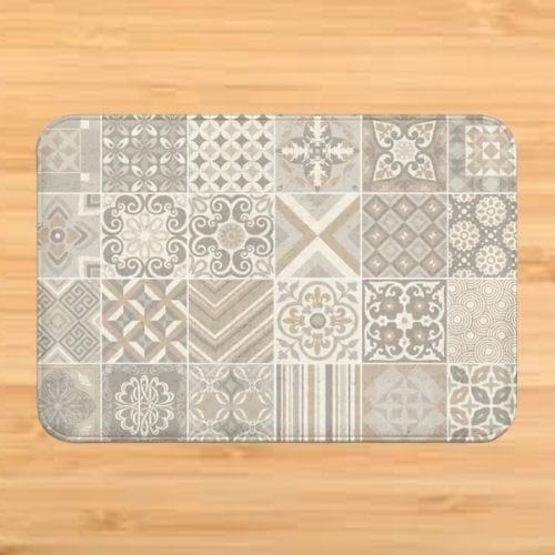 Tapis de Sol | Bohème Motif Fleur Mandala - Tapinna® Marron / Rectangulaire / 40x60cm