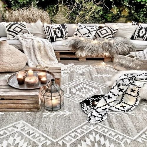 Tapis de Sol | Ethnique Bohème Oriental Style Marocain - Tapinna® Gris / Rectangulaire / 80x120cm