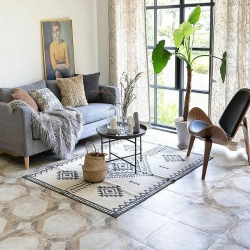 Tapis de Sol | Ethnique Bohème Oriental Style Marocain - Tapinna® Gris / Rectangulaire / 80x120cm