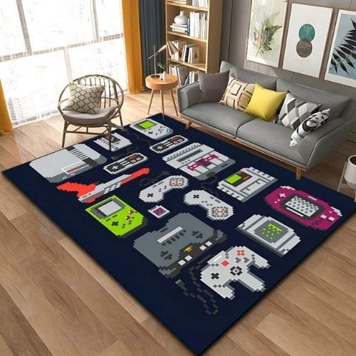 Tapis de Sol | Gamer 3D Moderne Manette Jeu - Tapinna® Coloré / Rectangulaire / 40x60cm (16x24 Pouces)
