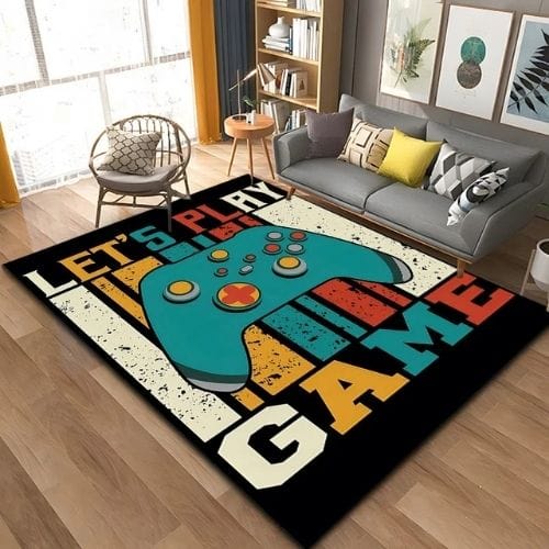 Tapis de Sol | Gamer 3D Moderne Manette Jeu - Tapinna® Coloré / Rectangulaire / 40x60cm (16x24 Pouces)