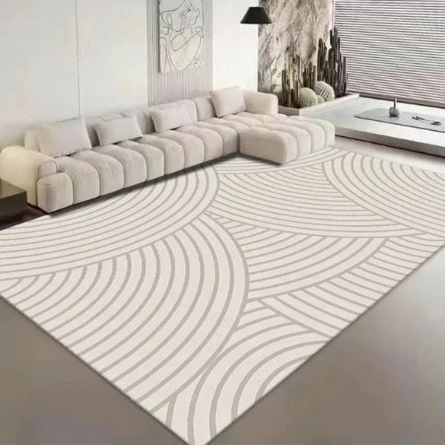 Tapis de Sol | Kilim Moderne Luxe Minimaliste Poil Ras - Tapinna® Beige / Rectangulaire / 50x80cm (Petit Tapis)