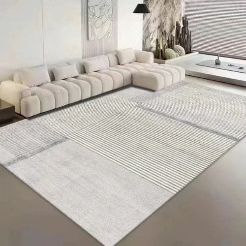 Tapis de Sol | Kilim Moderne Luxe Minimaliste Poil Ras - Tapinna® Gris / Rectangulaire / 50x80cm (Petit Tapis)