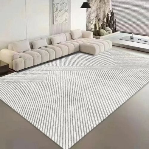 Tapis de Sol | Kilim Moderne Luxe Minimaliste Poil Ras - Tapinna® Gris / Rectangulaire / 50x80cm (Petit Tapis)