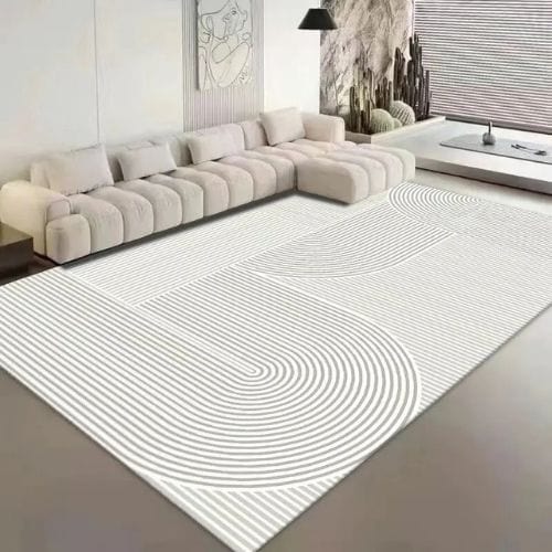 Tapis de Sol | Kilim Moderne Luxe Minimaliste Poil Ras - Tapinna® Gris / Rectangulaire / 50x80cm (Petit Tapis)