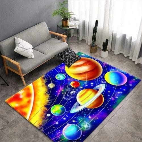 Tapis de Sol | Moderne 3D Planète Universelle - Tapinna® Coloré / Rectangulaire / 40x60cm