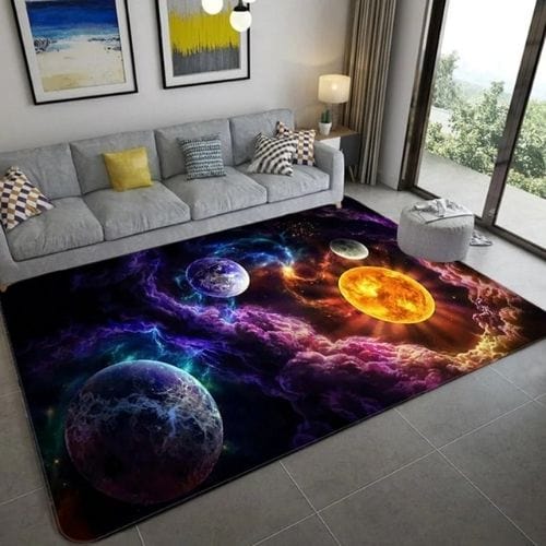 Tapis de Sol | Moderne 3D Planète Universelle - Tapinna® Coloré / Rectangulaire / 40x60cm