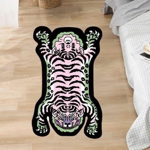 Tapis de Sol | Moderne Kilim Luxe Forme Tigre - Tapinna® Coloré / Animal / 60x90cm (Paillasson)
