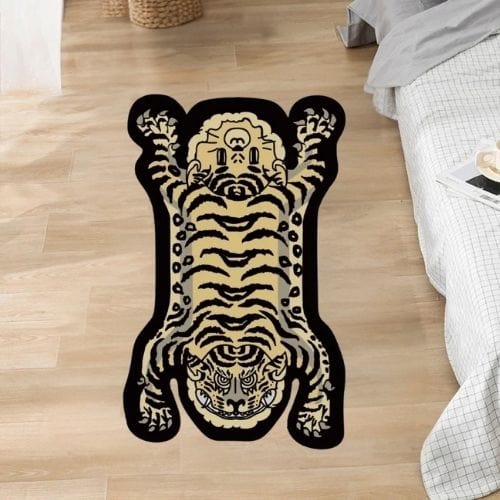 Tapis de Sol | Moderne Kilim Luxe Forme Tigre - Tapinna® Coloré / Animal / 60x90cm (Paillasson)