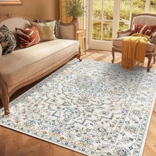 Tapis de Sol | Moderne Luxe Berbère Bohème Exotique - Tapinna® Bleu / Rectangulaire / 30x50cm (12x20 Pouces)