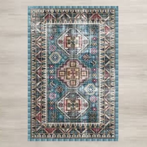 Tapis de Sol | Moderne Luxe Berbère Bohème Exotique - Tapinna® Bleu / Rectangulaire / 30x50cm (12x20 Pouces)