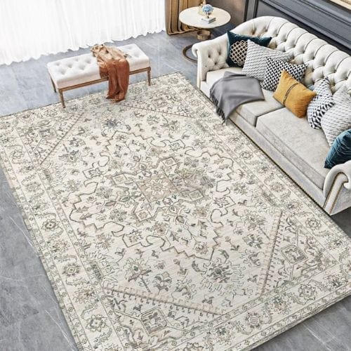 Tapis de Sol | Moderne Luxe Berbère Bohème Exotique - Tapinna® Gris / Rectangulaire / 30x50cm (12x20 Pouces)