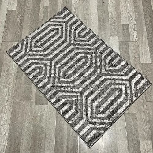 Tapis de Sol | Moderne Luxe Berbère Bohème Exotique - Tapinna® Gris / Rectangulaire / 30x50cm (12x20 Pouces)
