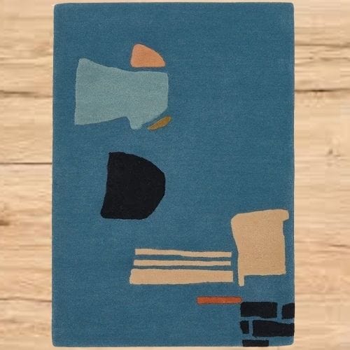Tapis de Sol | Moderne Luxe Design Scandinave Poil Ras - Tapinna® Bleu / Rectangulaire / 80x120cm