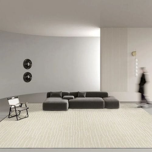Tapis de Sol | Moderne Luxe Rayé Minimaliste - Tapinna® Beige / Rectangulaire / 50x80cm