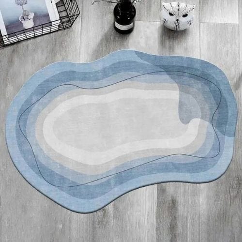 Tapis de Sol | Moderne Scandinave Abstrait Wabi-Sabi - Tapinna® Bleu / Irrégulier / 80x120cm
