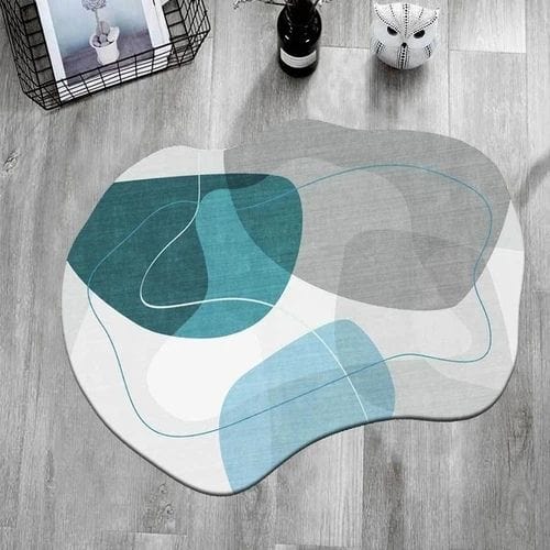 Tapis de Sol | Moderne Scandinave Abstrait Wabi-Sabi - Tapinna® Bleu / Irrégulier / 80x120cm