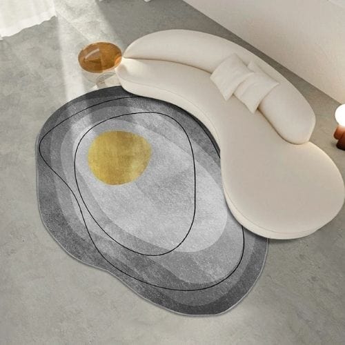 Tapis de Sol | Moderne Scandinave Abstrait Wabi-Sabi - Tapinna® Doré Gris / Irrégulier / 80x120cm