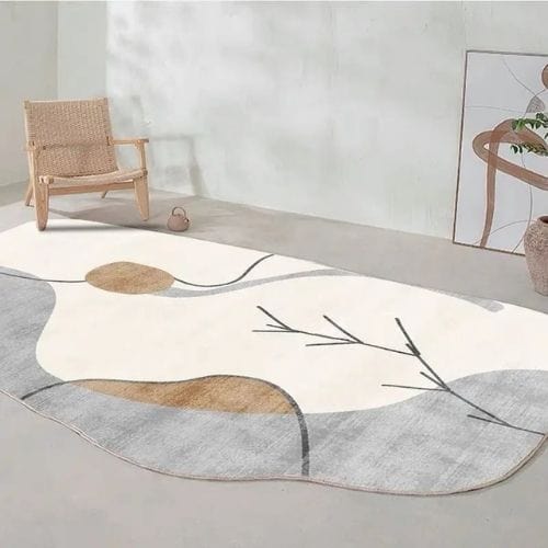 Tapis de Sol | Moderne Scandinave Abstrait Wabi-Sabi - Tapinna® Gris / Irrégulier / 80x120cm