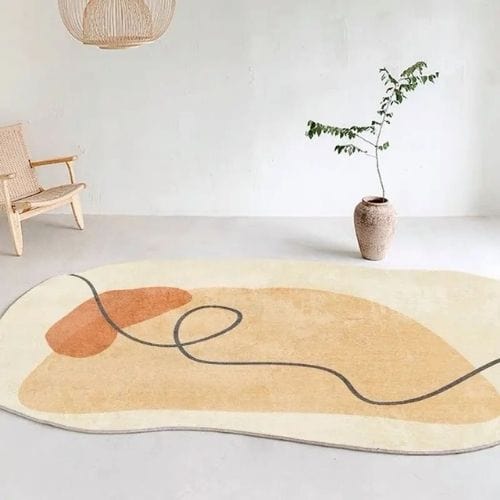 Tapis de Sol | Moderne Scandinave Abstrait Wabi-Sabi - Tapinna® Orange / Irrégulier / 80x120cm
