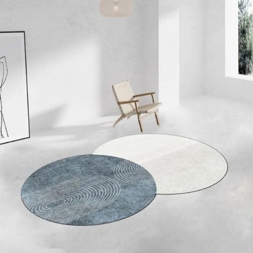 Tapis de Sol | Moderne Uni Abstrait Scandinave - Tapinna® Bleu / Irrégulier / 80x120cm