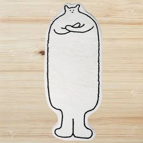 Tapis de Sol | Persan Moderne Scandinave Forme Chien - Tapinna® Noir et Blanc / Animal / 40x60cm