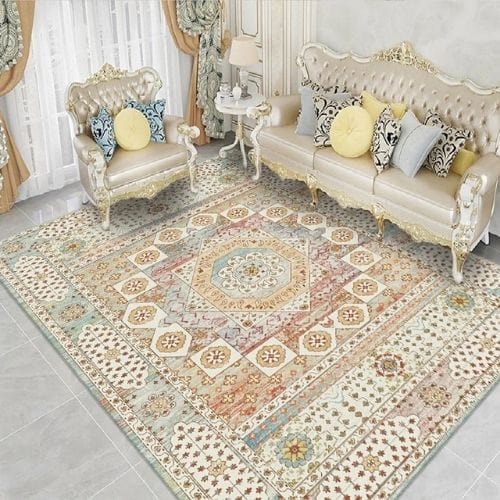 Tapis de Sol | Persan Oriental Motif Ethnique Exotique - Tapinna® Coloré / Rectangulaire / 500x800mm